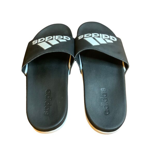 adidas Men's Essentials Comfort Slides Black/White CG3427 Size 10 - Picture 3 of 5